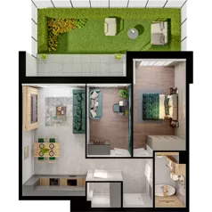 3 pokoje, mieszkanie 59,11 m², piętro 1, oferta nr A01.1.16, Skwer Witosa, Piastów, ul. Bodycha/Witosa