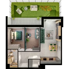 3 pokoje, mieszkanie 62,06 m², parter, oferta nr A02.0.38, Skwer Witosa, Piastów, ul. Bodycha/Witosa