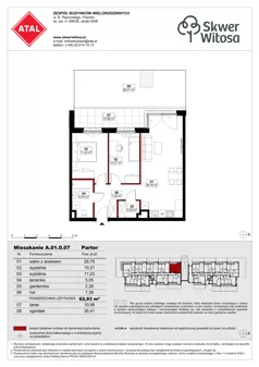 3 pokoje, mieszkanie 62,93 m², parter, oferta nr A01.0.07, Skwer Witosa, Piastów, ul. Bodycha/Witosa