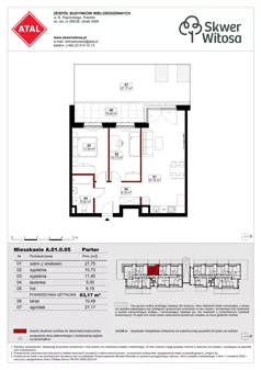 3 pokoje, mieszkanie 63,17 m², parter, oferta nr A01.0.05, Skwer Witosa, Piastów, ul. Bodycha/Witosa