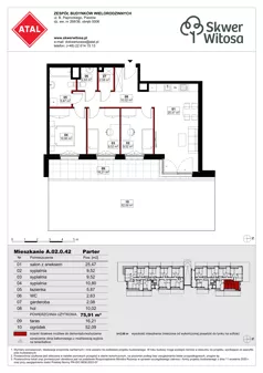 3 pokoje, mieszkanie 75,87 m², parter, oferta nr A02.0.42, Skwer Witosa, Piastów, ul. Bodycha/Witosa