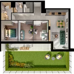 3 pokoje, mieszkanie 75,87 m², parter, oferta nr A02.0.42, Skwer Witosa, Piastów, ul. Bodycha/Witosa