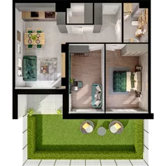 3 pokoje, mieszkanie 59,08 m², piętro 1, oferta nr A01.1.15, Skwer Witosa, Piastów, ul. Bodycha/Witosa