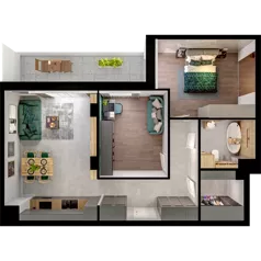 3 pokoje, mieszkanie 68,94 m², piętro 1, oferta nr B01.1.15, Skwer Witosa, Piastów, ul. Bodycha/Witosa