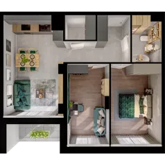 3 pokoje, mieszkanie 61,74 m², piętro 2, oferta nr B01.2.19, Skwer Witosa, Piastów, ul. Bodycha/Witosa