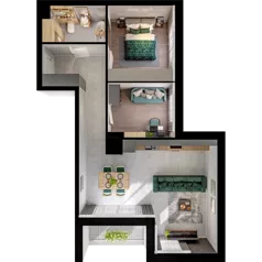 3 pokoje, mieszkanie 62,04 m², piętro 2, oferta nr B01.2.18, Skwer Witosa, Piastów, ul. Bodycha/Witosa