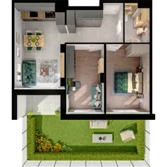 3 pokoje, mieszkanie 60,69 m², piętro 1, oferta nr C01.1.09, Skwer Witosa, Piastów, ul. Bodycha/Witosa