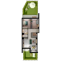 3 pokoje, mieszkanie 75,54 m², piętro 1, oferta nr C02.1.33, Skwer Witosa, Piastów, ul. Bodycha/Witosa