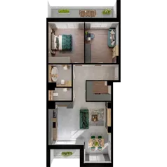 3 pokoje, mieszkanie 75,54 m², piętro 1, oferta nr C02.1.33, Skwer Witosa, Piastów, ul. Bodycha/Witosa
