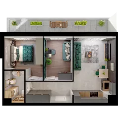 3 pokoje, mieszkanie 52,48 m², piętro 2, oferta nr C02.2.43, Skwer Witosa, Piastów, ul. Bodycha/Witosa