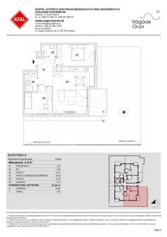 3 pokoje, mieszkanie 63,26 m², parter, oferta nr A.0.01, ATAL Wzgórze Oruni, Gdańsk, Orunia Górna-Gdańsk Południe, ul. Emilii Hoene