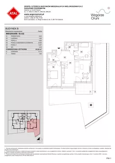 3 pokoje, mieszkanie 63,04 m², parter, oferta nr B.0.02, ATAL Wzgórze Oruni, Gdańsk, Orunia Górna-Gdańsk Południe, ul. Emilii Hoene