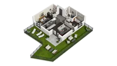 3 pokoje, mieszkanie 59,25 m², piętro 1, oferta nr D.1.08, ATAL Wzgórze Oruni, Gdańsk, Orunia Górna-Gdańsk Południe, ul. Emilii Hoene
