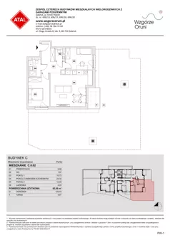 3 pokoje, mieszkanie 63,26 m², piętro 1, oferta nr A.1.09, ATAL Wzgórze Oruni, Gdańsk, Orunia Górna-Gdańsk Południe, ul. Emilii Hoene
