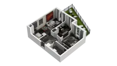 3 pokoje, mieszkanie 52,60 m², parter, oferta nr C.0.03, ATAL Wzgórze Oruni, Gdańsk, Orunia Górna-Gdańsk Południe, ul. Emilii Hoene