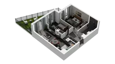 3 pokoje, mieszkanie 52,60 m², parter, oferta nr C.0.03, ATAL Wzgórze Oruni, Gdańsk, Orunia Górna-Gdańsk Południe, ul. Emilii Hoene