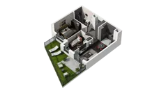 3 pokoje, mieszkanie 52,60 m², parter, oferta nr C.0.03, ATAL Wzgórze Oruni, Gdańsk, Orunia Górna-Gdańsk Południe, ul. Emilii Hoene