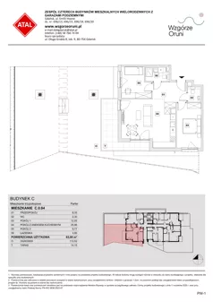3 pokoje, mieszkanie 63,09 m², parter, oferta nr C.0.04, ATAL Wzgórze Oruni, Gdańsk, Orunia Górna-Gdańsk Południe, ul. Emilii Hoene