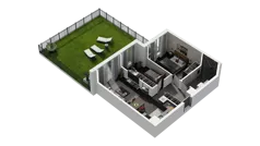3 pokoje, mieszkanie 52,61 m², parter, oferta nr D.0.03, ATAL Wzgórze Oruni, Gdańsk, Orunia Górna-Gdańsk Południe, ul. Emilii Hoene