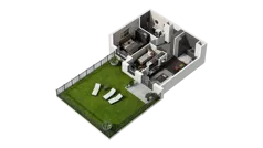 3 pokoje, mieszkanie 52,61 m², parter, oferta nr D.0.03, ATAL Wzgórze Oruni, Gdańsk, Orunia Górna-Gdańsk Południe, ul. Emilii Hoene