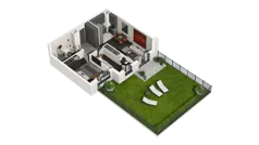 3 pokoje, mieszkanie 52,61 m², parter, oferta nr D.0.03, ATAL Wzgórze Oruni, Gdańsk, Orunia Górna-Gdańsk Południe, ul. Emilii Hoene