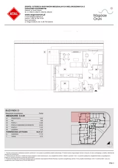 3 pokoje, mieszkanie 64,41 m², parter, oferta nr D.0.04, ATAL Wzgórze Oruni, Gdańsk, Orunia Górna-Gdańsk Południe, ul. Emilii Hoene