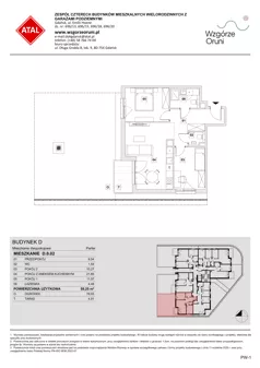 3 pokoje, mieszkanie 63,26 m², piętro 1, oferta nr A.1.09, ATAL Wzgórze Oruni, Gdańsk, Orunia Górna-Gdańsk Południe, ul. Emilii Hoene