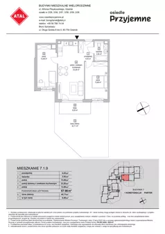 3 pokoje, mieszkanie 57,98 m², parter, oferta nr 7.1.9, Osiedle Przyjemne - etap IV, Gdańsk, Jasień, ul. Flisykowskiego
