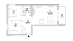 3 pokoje, mieszkanie 58,59 m², piętro 3, oferta nr 7.4.13, Osiedle Przyjemne - etap IV, Gdańsk, Jasień, ul. Flisykowskiego