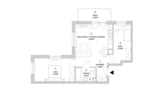 3 pokoje, mieszkanie 53,43 m², piętro 1, oferta nr 9.2.3, Osiedle Przyjemne - etap IV, Gdańsk, Jasień, ul. Flisykowskiego