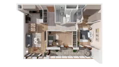 3 pokoje, mieszkanie 70,54 m², piętro 4, oferta nr 7.04.A22, Ogrody Andersa II, Gliwice, Wojska Polskiego, ul. Generała Władysława Andersa