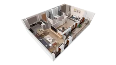 3 pokoje, mieszkanie 70,54 m², piętro 4, oferta nr 7.04.A22, Ogrody Andersa II, Gliwice, Wojska Polskiego, ul. Generała Władysława Andersa
