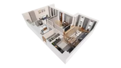 3 pokoje, mieszkanie 70,54 m², piętro 4, oferta nr 7.04.A22, Ogrody Andersa II, Gliwice, Wojska Polskiego, ul. Generała Władysława Andersa