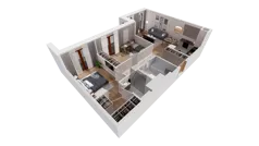 3 pokoje, mieszkanie 70,54 m², piętro 4, oferta nr 7.04.A22, Ogrody Andersa II, Gliwice, Wojska Polskiego, ul. Generała Władysława Andersa