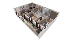 3 pokoje, mieszkanie 70,54 m², piętro 4, oferta nr 7.04.A22, Ogrody Andersa II, Gliwice, Wojska Polskiego, ul. Generała Władysława Andersa