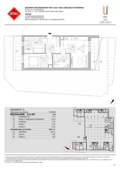 3 pokoje, mieszkanie 56,62 m², piętro 1, oferta nr A.1.4, ATAL Unii Lubelskiej, Poznań, Rataje, Starołęka, ul. Heleny Tadeuszak