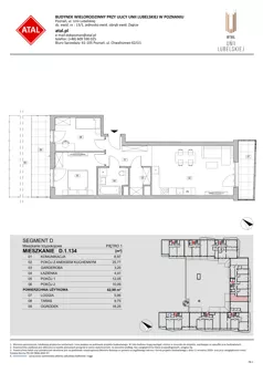 3 pokoje, mieszkanie 62,76 m², piętro 1, oferta nr A.1.6, ATAL Unii Lubelskiej, Poznań, Rataje, Starołęka, ul. Heleny Tadeuszak