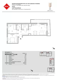 3 pokoje, mieszkanie 66,45 m², piętro 15, oferta nr D.15.202, ATAL Unii Lubelskiej, Poznań, Rataje, Starołęka, ul. Heleny Tadeuszak