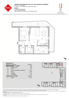 3 pokoje, mieszkanie 63,14 m², piętro 2, oferta nr C.2.67, ATAL Unii Lubelskiej, Poznań, Rataje, Starołęka, ul. Heleny Tadeuszak