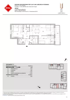 3 pokoje, mieszkanie 65,11 m², piętro 5, oferta nr F.5.288, ATAL Unii Lubelskiej, Poznań, Rataje, Starołęka, ul. Heleny Tadeuszak