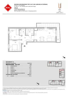 3 pokoje, mieszkanie 66,43 m², piętro 6, oferta nr D.6.157, ATAL Unii Lubelskiej, Poznań, Rataje, Starołęka, ul. Heleny Tadeuszak