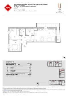 3 pokoje, mieszkanie 66,63 m², piętro 7, oferta nr D.7.162, ATAL Unii Lubelskiej, Poznań, Rataje, Starołęka, ul. Heleny Tadeuszak