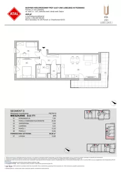 3 pokoje, mieszkanie 64,26 m², piętro 8, oferta nr D.8.171, ATAL Unii Lubelskiej, Poznań, Rataje, Starołęka, ul. Heleny Tadeuszak