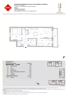 3 pokoje, mieszkanie 65,11 m², piętro 8, oferta nr F.8.300, ATAL Unii Lubelskiej, Poznań, Rataje, Starołęka, ul. Heleny Tadeuszak