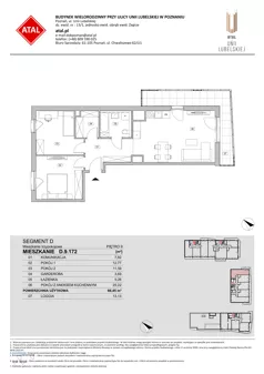 3 pokoje, mieszkanie 66,45 m², piętro 9, oferta nr D.9.172, ATAL Unii Lubelskiej, Poznań, Rataje, Starołęka, ul. Heleny Tadeuszak