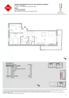 3 pokoje, mieszkanie 63,90 m², piętro 9, oferta nr D.9.176, ATAL Unii Lubelskiej, Poznań, Rataje, Starołęka, ul. Heleny Tadeuszak