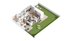 3 pokoje, mieszkanie 69,81 m², parter, oferta nr 2.00.A03, Ogrody Andersa IV, Gliwice, Wojska Polskiego, ul. J. Sowińskiego