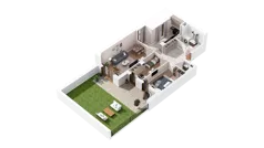 3 pokoje, mieszkanie 71,02 m², parter, oferta nr 2.00.B01, Ogrody Andersa IV, Gliwice, Wojska Polskiego, ul. J. Sowińskiego