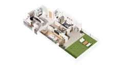3 pokoje, mieszkanie 71,02 m², parter, oferta nr 2.00.B01, Ogrody Andersa IV, Gliwice, Wojska Polskiego, ul. J. Sowińskiego