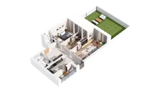 3 pokoje, mieszkanie 71,02 m², parter, oferta nr 2.00.B01, Ogrody Andersa IV, Gliwice, Wojska Polskiego, ul. J. Sowińskiego